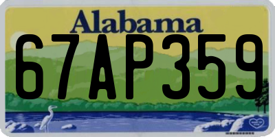 AL license plate 67AP359