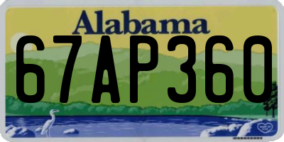 AL license plate 67AP360