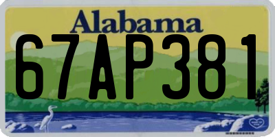 AL license plate 67AP381