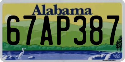 AL license plate 67AP387