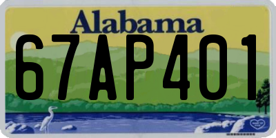 AL license plate 67AP401
