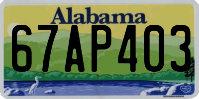 AL license plate 67AP403