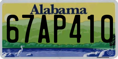 AL license plate 67AP410
