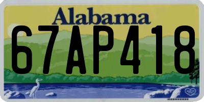 AL license plate 67AP418