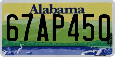 AL license plate 67AP450