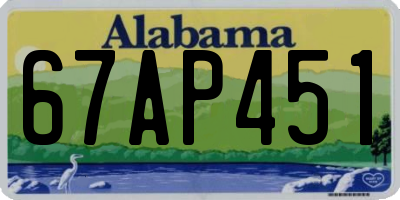 AL license plate 67AP451