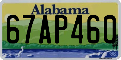 AL license plate 67AP460