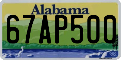 AL license plate 67AP500