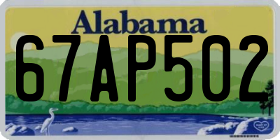 AL license plate 67AP502