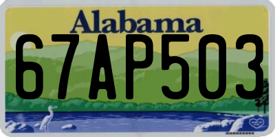 AL license plate 67AP503