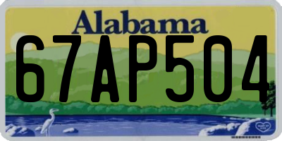 AL license plate 67AP504