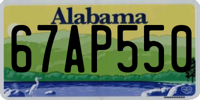 AL license plate 67AP550