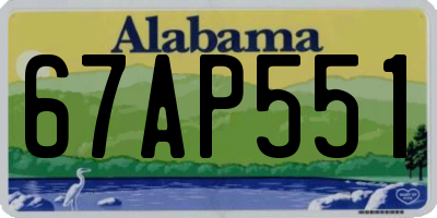 AL license plate 67AP551