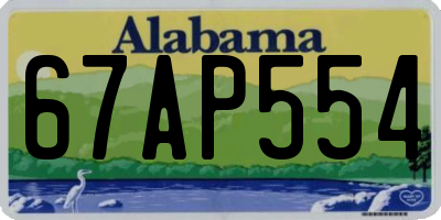 AL license plate 67AP554