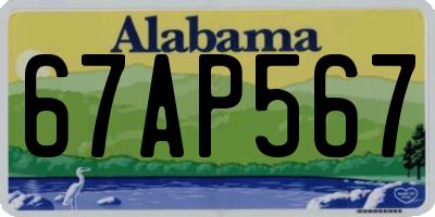 AL license plate 67AP567