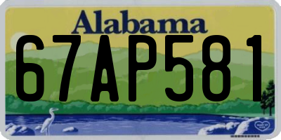 AL license plate 67AP581