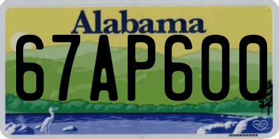 AL license plate 67AP600