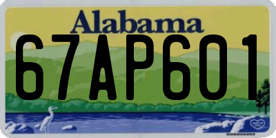 AL license plate 67AP601