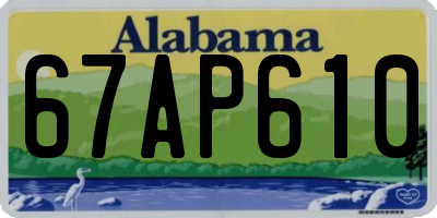 AL license plate 67AP610