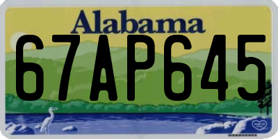 AL license plate 67AP645