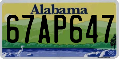 AL license plate 67AP647