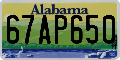 AL license plate 67AP650