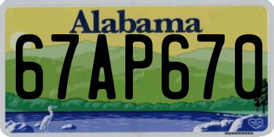 AL license plate 67AP670