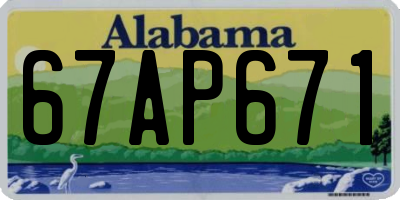 AL license plate 67AP671