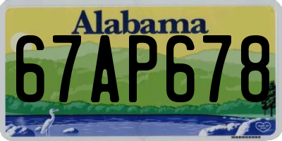 AL license plate 67AP678