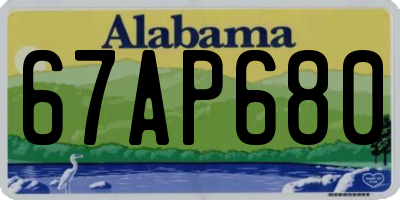 AL license plate 67AP680