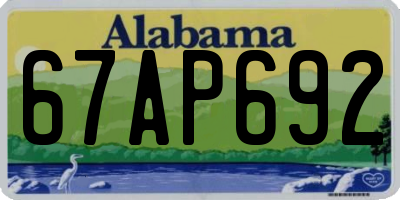 AL license plate 67AP692
