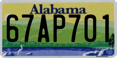 AL license plate 67AP701
