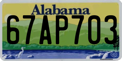 AL license plate 67AP703