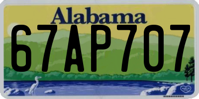 AL license plate 67AP707