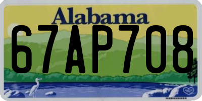 AL license plate 67AP708