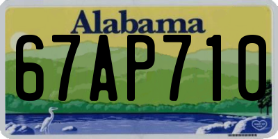 AL license plate 67AP710