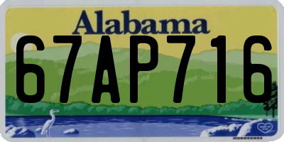AL license plate 67AP716