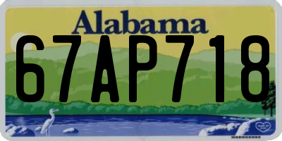 AL license plate 67AP718
