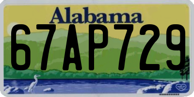 AL license plate 67AP729