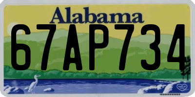 AL license plate 67AP734