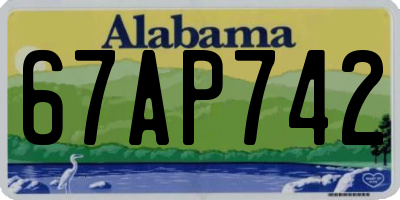 AL license plate 67AP742