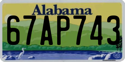 AL license plate 67AP743