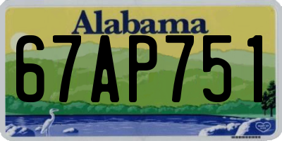 AL license plate 67AP751