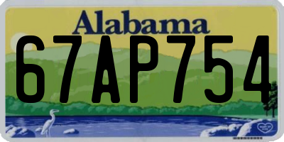 AL license plate 67AP754