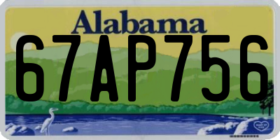 AL license plate 67AP756