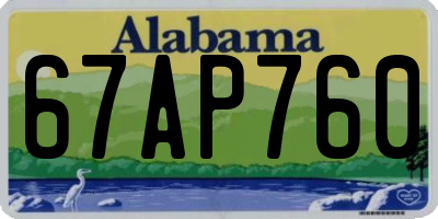 AL license plate 67AP760