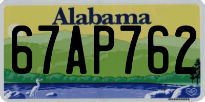 AL license plate 67AP762