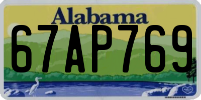 AL license plate 67AP769