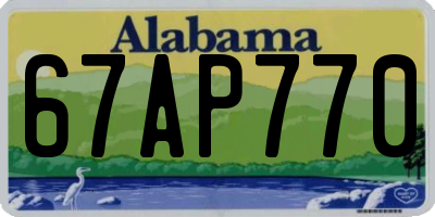 AL license plate 67AP770