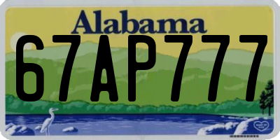 AL license plate 67AP777